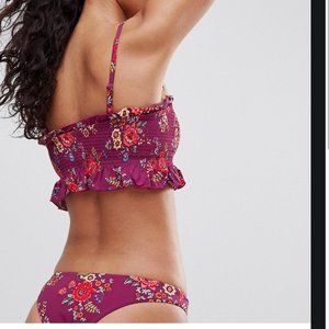 Tigerlily Swim Stevie Cropped Smocked Strapless Top With Hipster Poshmark